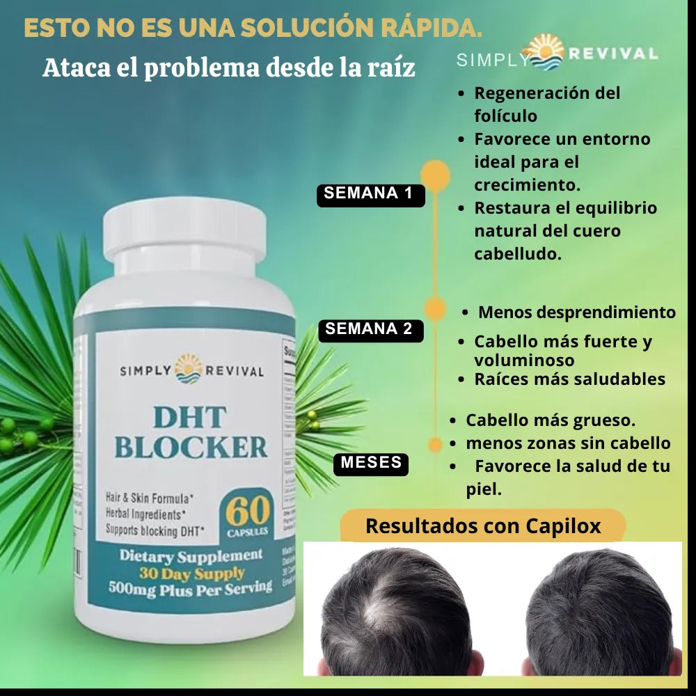 Capilox™ – Bloqueador Natural de DHT para un Cabello Más Fuerte y Abundante